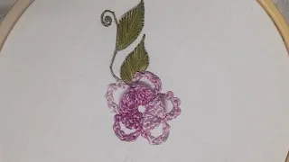 Beautiful flower handembroidery design || Tutorial for beginners #embroidery #handembroidery #diy