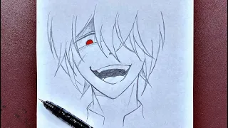 How to draw crazy anime boy | step-by-step