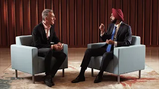 A fireside chat with Ajay Banga and Michael Schlein during Financial Inclusion Week