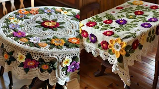 TOP 50 NEWEST VERSION OF MOST LIKELY EASY TO MAKE HANDWORK CROCHET TABLE RUNNER TABLE MAT IDEAS