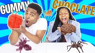 GUMMY VS CHOCOLATE FOOD CHALLENGE!