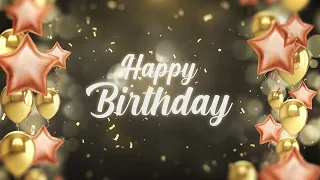 Birthday Background Loop - Happy Birthday Balloons - Gold & Pink