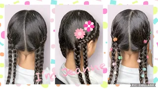 超簡單雙邊雙辮子🌈✨🦋媽咪們趕快收藏😍머리 예쁘게 묶어주는 방법❤️Hairstyle for Girls💖