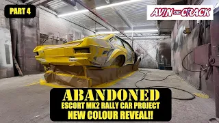 Abandoned Ford Escort Mk2 rally car restoration part 4. Colour reveal & back on her wheels!