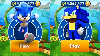 Sonic Dash vs Minecraft Sonic - Movie Sonic vs All Bosses Zazz Eggman - All Characters Unlocked