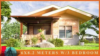 6x8.2 Meters Half Amakan House Design w/3 Bedroom
