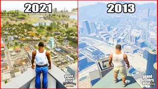 GTA 5 VS GTA SAN ANDREAS DEFINITIVE EDITION (Attention to Detail & Graphics)