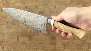 Integral S-Grind Damascus Chef's Knife (9 inches) with Dyer Oak Burl