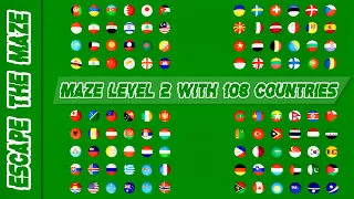 MARBLE COUNTRY RACE 3D | ESCAPE THE MAZE - LEVEL 2 with 108 Countries