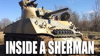 Inside a WWII Sherman Tank (driving around...)