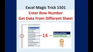 Excel Magic Trick 1501: INDIRECT Function: Pull Data from Different Sheet Based on Row Number