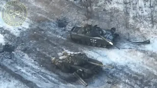 Бронетанковая атака ВС РФ в районе Авдеевки, февраль 2023.