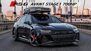 MURDERED OUT! 2023 AUDI RS6 AVANT STAGE1 700HP - SKI-BOX, MAXTON BODYKIT, SMOKED LIGHTS in detail