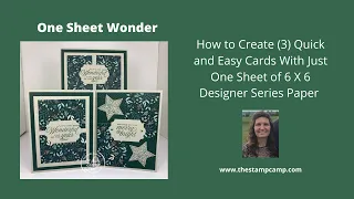 🔴How to Create Three Cards From Just One Sheet of 6 x 6 Designer Series Paper
