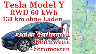 330 km Tesla Model Y RWD 60 kWh Akku ohne Zwischenladen