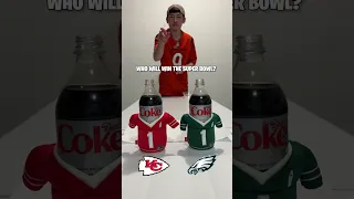 Predicting who wins Super Bowl 57 using Diet Coke and Mentos...Eagles vs Chiefs #shorts