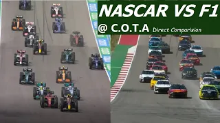 NASCAR VS FORMULA 1: DIRECT SIDE BY SIDE COMPARISION AT COTA (Part 1: First 10 Minutes)