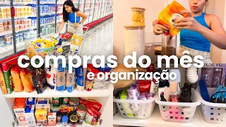 COMPRAS DO MÊS MERCADO ATACADO: valores, dicas, organizando armário, geladeira, despensa e banheiro