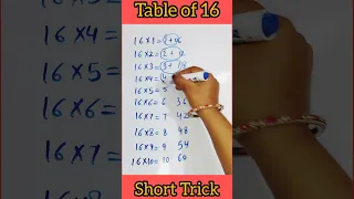 Table of 16 || Table Trick #table #shorts #shorttrick