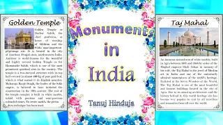 Monuments in India | Famous Monuments | Project | Taj Mahal | Golden Temple