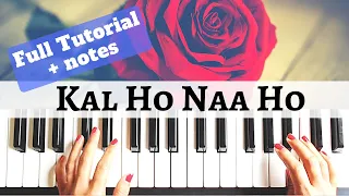 Kal Ho Naa Ho - Shankar, Ehsaan Loy/ Both hands Piano Tutorial/ Level 1- 4/ NOTES/ +slow