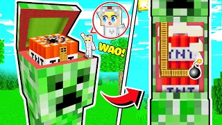 TÔ GÀ THỬ THÁCH 24H XÂY HẦM BÍ MẬT BÊN TRONG CREEPER TRONG MINECRAFT*HẦM BÍ MẬT BÊN TRONG QUÁI VẬT