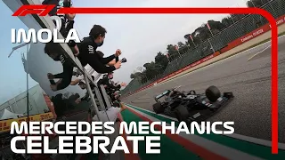 Wild Celebrations With Mercedes Mechanics | 2020 Emilia Romagna Grand Prix