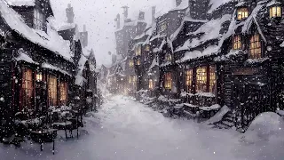 Christmas LOFI music at Diagon Alley | Harry Potter Inspired Playlist | Winter streets Ambience