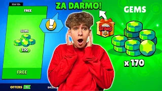 NOWY SPOSÓB żeby DOSTAĆ 170 GEMÓW ZA DARMO w BRAWL STARS🤑