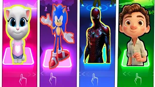 Talking Tom 🆚Sonic prime 🆚Marvels spidey🆚Luca 🆚 Tiles hop edm rush game play ▶️⏯️🌺🌺