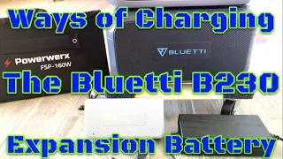 Ways of charging the Bluetti B230 Expansion Battery including the D050S