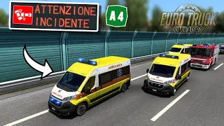 ETS2 EMERGENCY #4 - INTERVENTO AMBULANZA per INCIDENTE A4 DIREZIONE MILANO