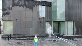 KTV Working Drone facade and window cleaning