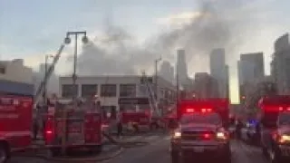 Fire and blast in downtown LA injures firefighters