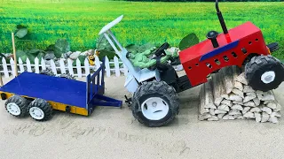 DIY Agriculture Village Heavy Storm Breaks Cattle's Shed Mini Tractor Arrives for the rescue but it