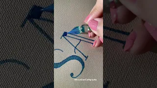 Unique Gift 🥰 Lettering with glass pen #short #nhuandaocalligraphy #handlettering #glasspen