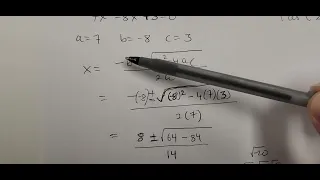 Quadratic formula part 2