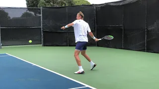 Sebastian Korda | Court Level Practice [San Diego 2021, 4k 60fps]