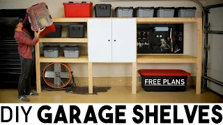 DIY Garage Storage Shelves | Limited Tools | Free Plans