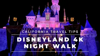 Disneyland Walkthrough 4K - Night Walk from Main Street to Star Wars Land - Treadmill Workouts