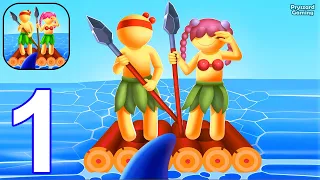 Raft Survivors - Gameplay Walkthrough Part 1 Tutorial Stickman Raft Survival Ocean Nomad (Android)