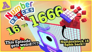 Big Numberblock 1666 vs Squares Sixteen! This Crash Test Party It gets weird!? 😈 [SLOW MO]