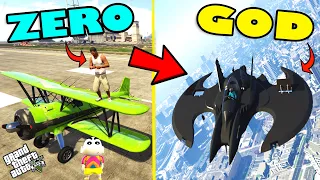 Franklin Transforming ZERO To GOD SUPER PLANE Through Magical Portal in GTA 5 Mods SHINCHAN and CHOP