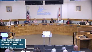 City Commission FY 2023 Budget Hearing Meeting 1 - September 8, 2022