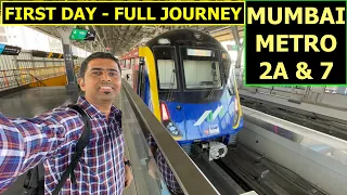 MUMBAI METRO NEW LINE - 2A & 7 - Phase 2 - FULL JOURNEY - FIRST DAY.