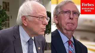 Bernie Sanders Asked Point Blank About Mitch McConnell's Second Freezing Moment