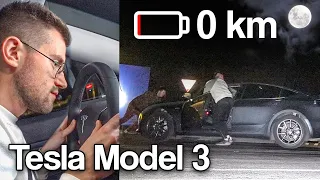 What happens when you run out of battery in a Tesla *test*