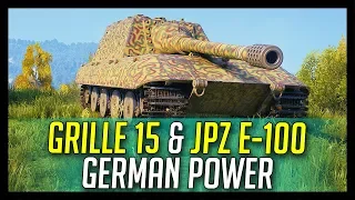 ► Grille 15 & JagdPanzer E-100, German Power! - World of Tanks Gameplay