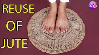 Easy&Fast Doormat Making At 🏠Home Using Jute || Handmade Doormat #jutedoormat #onthefloor #shorts