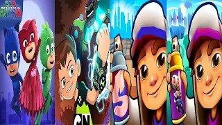 Subway Surfers Seattle VS Space Station  PJ Masks: Super City Run VS Ben 10: Up to Speed Gameplay HD